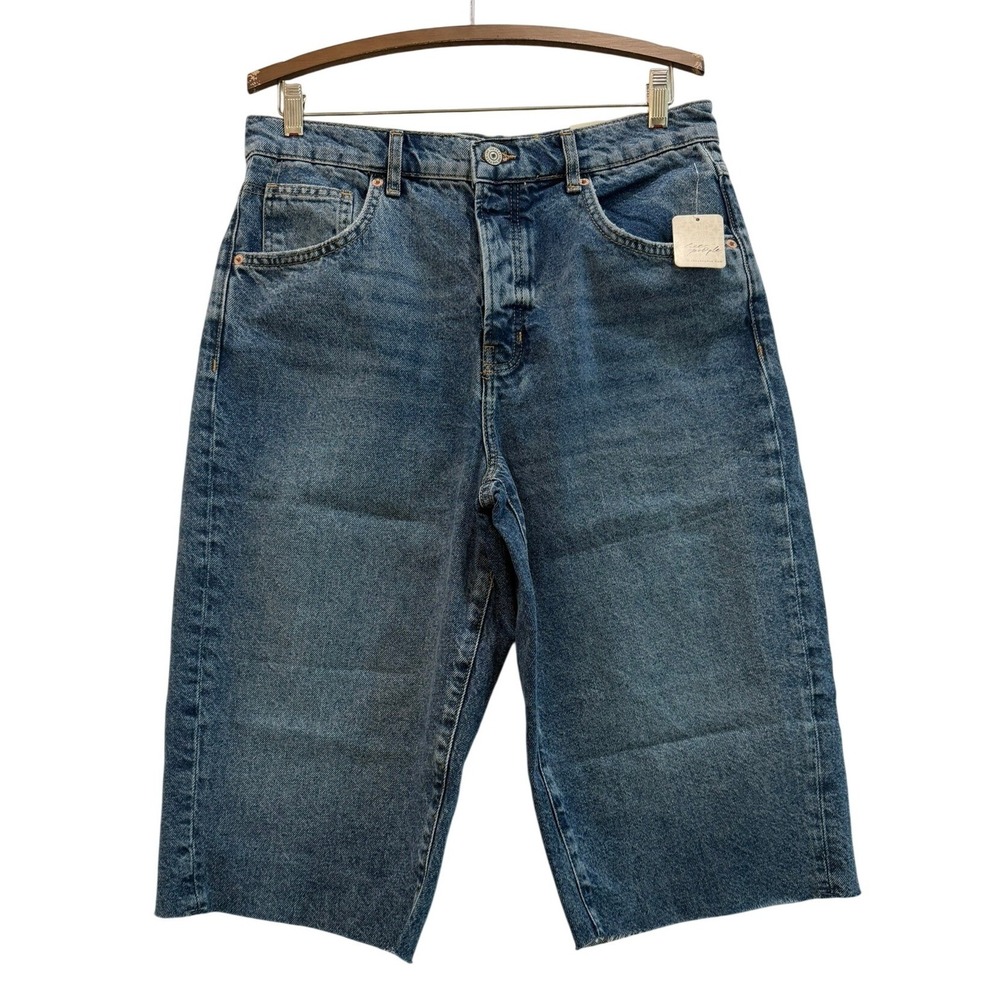 We The Free Free People 29 Jam Session Relaxed Capri Jeans Jorts Blue Denim NWT